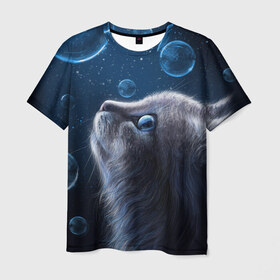 Мужская футболка 3D с принтом Милый котик в Кировске, 100% полиэфир | прямой крой, круглый вырез горловины, длина до линии бедер | дикое | животное | кот | кошка | млекопитающее | скорость | хищное