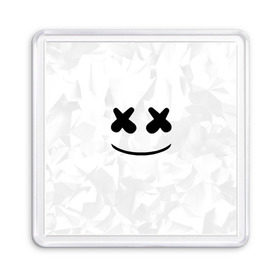 Магнит 55*55 с принтом MARSHMELLO в Кировске, Пластик | Размер: 65*65 мм; Размер печати: 55*55 мм | dj | marshmello | usa | америка | клубная музыка | маршмелло | музыка | музыкант