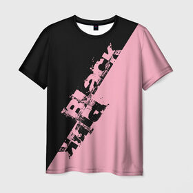 Мужская футболка 3D с принтом BlackPink k-pop в Кировске, 100% полиэфир | прямой крой, круглый вырез горловины, длина до линии бедер | black  pink | blackpink | jennie | jisoo | k pop | lalisa | группа | к поп | корейская группа | розовый | черный