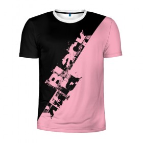 Мужская футболка 3D спортивная с принтом BlackPink k-pop в Кировске, 100% полиэстер с улучшенными характеристиками | приталенный силуэт, круглая горловина, широкие плечи, сужается к линии бедра | black  pink | blackpink | jennie | jisoo | k pop | lalisa | группа | к поп | корейская группа | розовый | черный