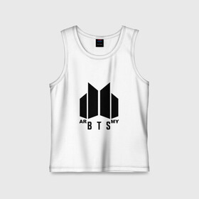 Детская майка хлопок с принтом BTS ARMY в Кировске,  |  | bts | j hope | jimin | jin | jungkook | k pop | rap monster | rapmon | suga | v | бтс | группа | корея