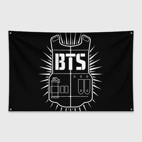 Флаг-баннер с принтом BTS ARMY в Кировске, 100% полиэстер | размер 67 х 109 см, плотность ткани — 95 г/м2; по краям флага есть четыре люверса для крепления | bts | j hope | jimin | jin | jungkook | k pop | rap monster | rapmon | suga | v | бтс | группа | корея