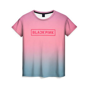 Женская футболка 3D с принтом BlackPink в Кировске, 100% полиэфир ( синтетическое хлопкоподобное полотно) | прямой крой, круглый вырез горловины, длина до линии бедер | black  pink | blackpink | flowers | jennie | jisoo | k pop | lalisa | sakura | группа | к поп | корейская группа | растения | розовый | сакура | цветы | черный