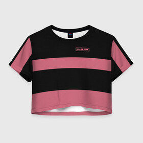 Женская футболка 3D укороченная с принтом BlackPink 97 ROSE в Кировске, 100% полиэстер | круглая горловина, длина футболки до линии талии, рукава с отворотами | Тематика изображения на принте: 97 rose | black  pink | blackpink | jennie | jisoo | k pop | lalisa | группа | к поп | корейская группа | розовый | черный