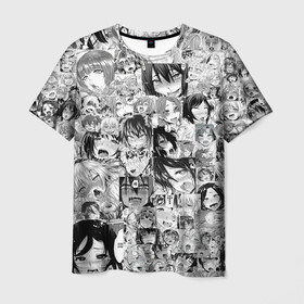 Мужская футболка 3D с принтом AHEGAO в Кировске, 100% полиэфир | прямой крой, круглый вырез горловины, длина до линии бедер | ahegao | kawai | kowai | oppai | otaku | senpai | sugoi | waifu | yandere | ахегао | ковай | отаку | сенпай | яндере