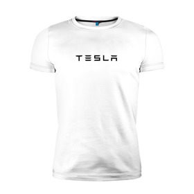 Мужская футболка премиум с принтом Tesla в Кировске, 92% хлопок, 8% лайкра | приталенный силуэт, круглый вырез ворота, длина до линии бедра, короткий рукав | elon | mask | musk | илон маск | маск | тесла