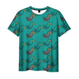Мужская футболка 3D с принтом Утка в Кировске, 100% полиэфир | прямой крой, круглый вырез горловины, длина до линии бедер | duck | duckling | утенок | утка