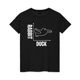 Женская футболка хлопок с принтом Геометрия в Кировске, 100% хлопок | прямой крой, круглый вырез горловины, длина до линии бедер, слегка спущенное плечо | duck | duckling | заяц | математика | мем | утенок | утка