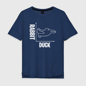 Мужская футболка хлопок Oversize с принтом Геометрия в Кировске, 100% хлопок | свободный крой, круглый ворот, “спинка” длиннее передней части | duck | duckling | заяц | математика | мем | утенок | утка