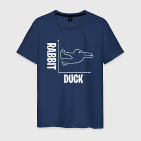 Мужская футболка хлопок с принтом Геометрия в Кировске, 100% хлопок | прямой крой, круглый вырез горловины, длина до линии бедер, слегка спущенное плечо. | duck | duckling | заяц | математика | мем | утенок | утка