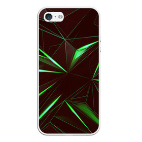 Чехол для iPhone 5/5S матовый с принтом STRIPES GREEN 3D в Кировске, Силикон | Область печати: задняя сторона чехла, без боковых панелей | Тематика изображения на принте: abstract | geometry | абстракция | геометрия | градиент | линии