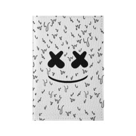 Обложка для паспорта матовая кожа с принтом MARSHMELLO в Кировске, натуральная матовая кожа | размер 19,3 х 13,7 см; прозрачные пластиковые крепления | dj | marshmello | usa | америка | клубная музыка | маршмелло | музыка | музыкант