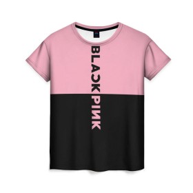 Женская футболка 3D с принтом BlackPink в Кировске, 100% полиэфир ( синтетическое хлопкоподобное полотно) | прямой крой, круглый вырез горловины, длина до линии бедер | black  pink | blackpink | jennie | jisoo | k pop | lalisa | группа | к поп | корейская группа | розовый | черный