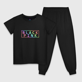 Детская пижама хлопок с принтом BlackPink в Кировске, 100% хлопок |  брюки и футболка прямого кроя, без карманов, на брюках мягкая резинка на поясе и по низу штанин
 | black  pink | blackpink | jennie | jisoo | k pop | lalisa | группа | к поп | корейская группа | розовый | черный