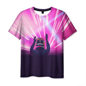 Мужская футболка 3D с принтом MARSHMELLO в Кировске, 100% полиэфир | прямой крой, круглый вырез горловины, длина до линии бедер | dj | marshmello | usa | америка | клубная музыка | маршмелло | музыка | музыкант