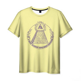 Мужская футболка 3D с принтом Всевидящее око в Кировске, 100% полиэфир | прямой крой, круглый вырез горловины, длина до линии бедер | eye | freemasonry | illuminati | secret | see | society | всевидящее | заговор | иллюминаты | ложа | масонская | масонство | общество | око | пирамида | просвещённые | тайное | теория