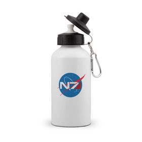 Бутылка спортивная с принтом NASA N7 MASS EFFECT в Кировске, металл | емкость — 500 мл, в комплекте две пластиковые крышки и карабин для крепления | logo | n7 | nasa | space | логотип | масс эффект | н7 | наса