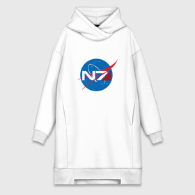 Платье-худи хлопок с принтом NASA N7 MASS EFFECT в Кировске,  |  | Тематика изображения на принте: logo | n7 | nasa | space | логотип | масс эффект | н7 | наса