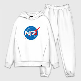 Мужской костюм хлопок OVERSIZE с принтом NASA N7 MASS EFFECT в Кировске,  |  | logo | n7 | nasa | space | логотип | масс эффект | н7 | наса