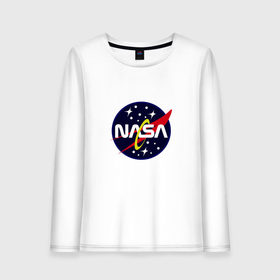 Женский лонгслив хлопок с принтом nasa fashion в Кировске, 100% хлопок |  | 