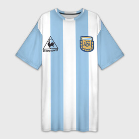Платье-футболка 3D с принтом Марадона Аргентина ретро в Кировске,  |  | maradona | аргентина | марадона | ретро
