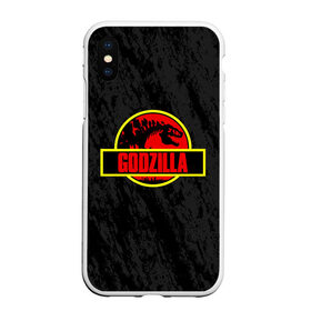 Чехол для iPhone XS Max матовый с принтом JURASSIC GODZILLA ГОДЗИЛЛА в Кировске, Силикон | Область печати: задняя сторона чехла, без боковых панелей | comic con | godzilla | gojira | logo | годзилла | знаки | иероглифы | лого | монстр | фильм | чудовище