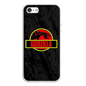 Чехол для iPhone 5/5S матовый с принтом JURASSIC GODZILLA ГОДЗИЛЛА в Кировске, Силикон | Область печати: задняя сторона чехла, без боковых панелей | comic con | godzilla | gojira | logo | годзилла | знаки | иероглифы | лого | монстр | фильм | чудовище