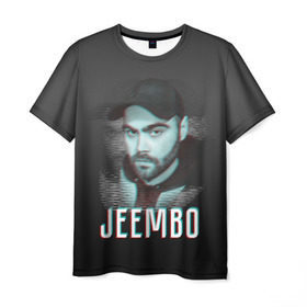 Мужская футболка 3D с принтом Jeembo glitch в Кировске, 100% полиэфир | прямой крой, круглый вырез горловины, длина до линии бедер | Тематика изображения на принте: jeembo | джангирян | джимбо
