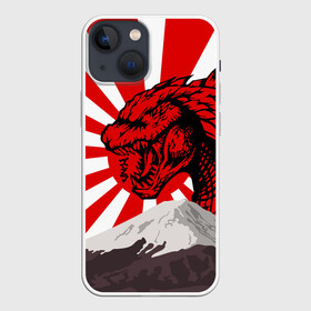 Чехол для iPhone 13 mini с принтом GODZILLA JAPAN | ГОДЗИЛЛА ЯПОНИЯ в Кировске,  |  | comic con | godzilla | gojira | logo | годзилла | знаки | иероглифы | лого | монстр | фильм | чудовище