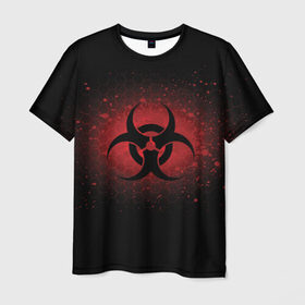 Мужская футболка 3D с принтом Biohazard в Кировске, 100% полиэфир | прямой крой, круглый вырез горловины, длина до линии бедер | Тематика изображения на принте: biohazard | plague inc | биологическая опасность | знак