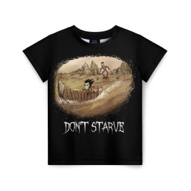 Детская футболка 3D с принтом Don`t starve в Кировске, 100% гипоаллергенный полиэфир | прямой крой, круглый вырез горловины, длина до линии бедер, чуть спущенное плечо, ткань немного тянется | 