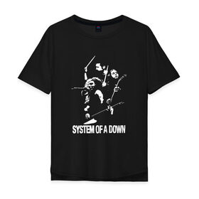 Мужская футболка хлопок Oversize с принтом System of a Down в Кировске, 100% хлопок | свободный крой, круглый ворот, “спинка” длиннее передней части | soad | soil | system of a down | группа | дав | дарон малакян | джон долмаян | метал | ню | оф | рок | серж танкян | систем | соад | сод | соэд | шаво одаджян | э доун