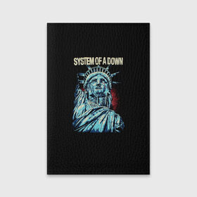 Обложка для паспорта матовая кожа с принтом System of a Down в Кировске, натуральная матовая кожа | размер 19,3 х 13,7 см; прозрачные пластиковые крепления | 