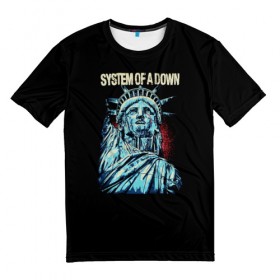 Мужская футболка 3D с принтом System of a Down в Кировске, 100% полиэфир | прямой крой, круглый вырез горловины, длина до линии бедер | 