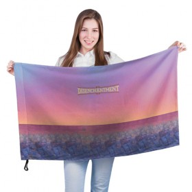 Флаг 3D с принтом Disenchantment лого в Кировске, 100% полиэстер | плотность ткани — 95 г/м2, размер — 67 х 109 см. Принт наносится с одной стороны | 