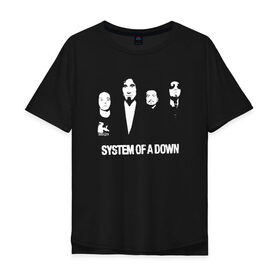 Мужская футболка хлопок Oversize с принтом System of a Down в Кировске, 100% хлопок | свободный крой, круглый ворот, “спинка” длиннее передней части | soad | soil | system of a down | группа | дав | дарон малакян | джон долмаян | метал | ню | оф | рок | серж танкян | систем | соад | сод | соэд | шаво одаджян | э доун