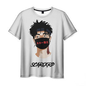 Мужская футболка 3D с принтом Scarlxrd в Кировске, 100% полиэфир | прямой крой, круглый вырез горловины, длина до линии бедер | band | rap | rapper | scarlord | scarlxrd | scxrlord | в маске | лорд | рэп | рэпер | рэппер | скар | скарлорд | скрим