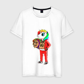 Мужская футболка хлопок с принтом 69 rainbow в Кировске, 100% хлопок | прямой крой, круглый вырез горловины, длина до линии бедер, слегка спущенное плечо. | Тематика изображения на принте: 6ix9ine | единорог | пони