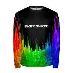 Мужской лонгслив 3D с принтом IMAGINE DRAGONS в Кировске, 100% полиэстер | длинные рукава, круглый вырез горловины, полуприлегающий силуэт | color | imagine dragons | logo | stripes | trend | абстракция | группа | линии | лого | рок | рэп | фирменные цвета