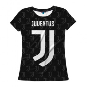 Женская футболка 3D с принтом Juventus FC Pattern в Кировске, 100% полиэфир ( синтетическое хлопкоподобное полотно) | прямой крой, круглый вырез горловины, длина до линии бедер | juventus | pattern | паттерн | форма | футбольная | юва | ювентус