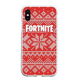 Чехол для iPhone XS Max матовый с принтом Новогодний Fortnite в Кировске, Силикон | Область печати: задняя сторона чехла, без боковых панелей | Тематика изображения на принте: fortnite | save | the | world | борьба | выживани | зомби | монстры | симулятора | фортнайт