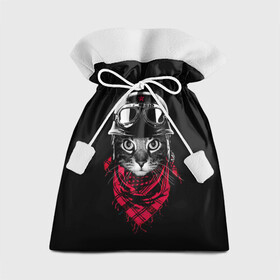 Подарочный 3D мешок с принтом Кот Пилот в Кировске, 100% полиэстер | Размер: 29*39 см | cat | cats | kitty | pilot | pussy | scarf | кот | котенок | котик | очки | пилот | шарф | шлем