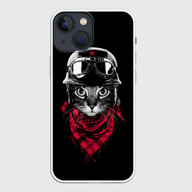 Чехол для iPhone 13 mini с принтом Кот Пилот в Кировске,  |  | cat | cats | kitty | pilot | pussy | scarf | кот | котенок | котик | очки | пилот | шарф | шлем