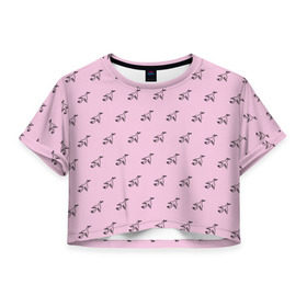 Женская футболка 3D укороченная с принтом Ева Краузе в Кировске, 100% полиэстер | круглая горловина, длина футболки до линии талии, рукава с отворотами | 