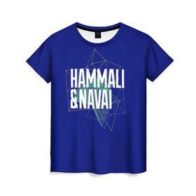 Женская футболка 3D с принтом HammAli Navai blue в Кировске, 100% полиэфир ( синтетическое хлопкоподобное полотно) | прямой крой, круглый вырез горловины, длина до линии бедер | 
