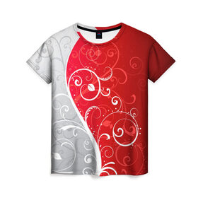 Женская футболка 3D с принтом КРУЖЕВО в Кировске, 100% полиэфир ( синтетическое хлопкоподобное полотно) | прямой крой, круглый вырез горловины, длина до линии бедер | stripes | кружево | линии | полосы