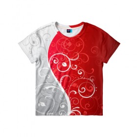 Детская футболка 3D с принтом КРУЖЕВО в Кировске, 100% гипоаллергенный полиэфир | прямой крой, круглый вырез горловины, длина до линии бедер, чуть спущенное плечо, ткань немного тянется | stripes | кружево | линии | полосы