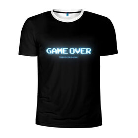 Мужская футболка 3D спортивная с принтом Game Over в Кировске, 100% полиэстер с улучшенными характеристиками | приталенный силуэт, круглая горловина, широкие плечи, сужается к линии бедра | Тематика изображения на принте: 