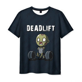 Мужская футболка 3D с принтом Deadlift в Кировске, 100% полиэфир | прямой крой, круглый вырез горловины, длина до линии бедер | deadlift | жим | сморт | фитнес