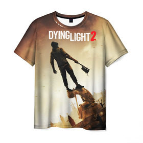 Мужская футболка 3D с принтом Dying Light 2 в Кировске, 100% полиэфир | прямой крой, круглый вырез горловины, длина до линии бедер | action | city | dying light | game | postapocalypse | sky | zombie | город | игра | персонаж | постапокалипсис